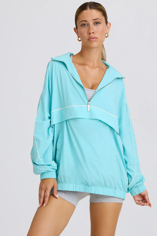 Oversized Track Jacket in Aqua - UK Size:L/XL